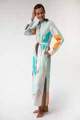 Us Tencel Twill Button-Down Long Shirt Dress