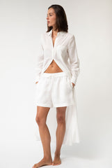 White Heavy Linen Shorts Perfect Days