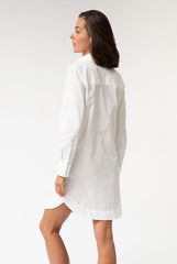 White InStyle Cotton Poplin Shirt Dress