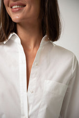 White InStyle Cotton Poplin Shirt Dress