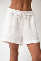 White Heavy Linen Shorts Perfect Days