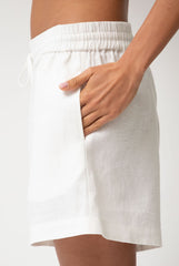 White Heavy Linen Shorts Perfect Days