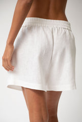 White Heavy Linen Shorts Perfect Days