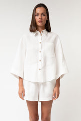 White Heavy Linen Shorts Perfect Days