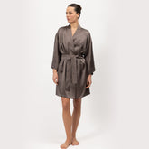 Silk Short Kimono-Style Robe the Lady