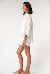 White Heavy Linen Shorts Perfect Days