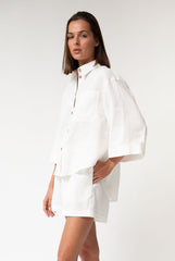 White Heavy Linen Shirt Perfect Days