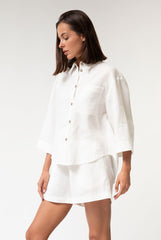 White Heavy Linen Shirt Perfect Days