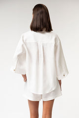 White Heavy Linen Shorts Perfect Days