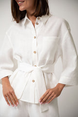 White Heavy Linen Shirt Perfect Days