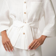 White Heavy Linen Shirt Perfect Days
