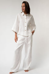 White Heavy Linen Shirt Perfect Days