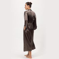 Silk Long Kimono-Style Robe the Lady