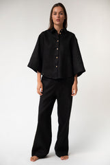 Black Heavy Linen Shirt Perfect Days