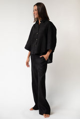 Black Heavy Linen Shirt Perfect Days