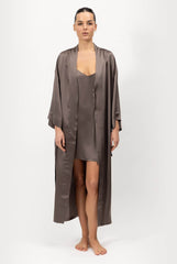Silk Long Kimono-Style Robe the Lady