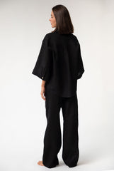 Black Heavy Linen Shirt Perfect Days
