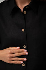 Black Heavy Linen Shirt Perfect Days