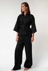 Black Heavy Linen Shirt Perfect Days