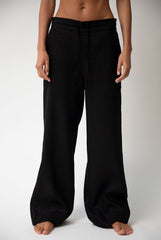 Black Heavy Linen Wide-Leg Pants Perfect Days