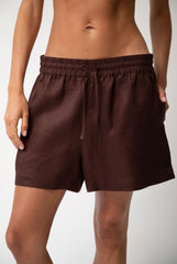 Brown Heavy Linen Shorts Perfect Days
