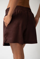 Brown Heavy Linen Shorts Perfect Days