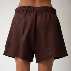Brown Heavy Linen Shorts Perfect Days