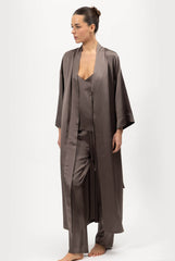 Silk Long Kimono-Style Robe the Lady