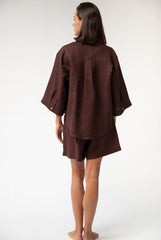 Brown Heavy Linen Shorts Perfect Days