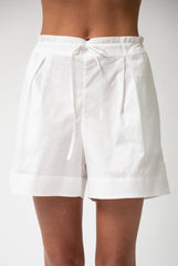 White InStyle Cotton Poplin Shorts