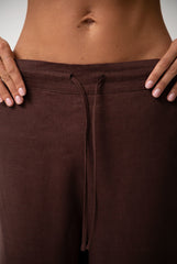 Brown Heavy Linen Wide-Leg Pants Perfect Days