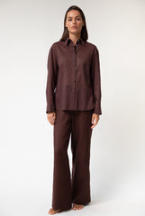 Linen Voile Shirt Restorative Brown