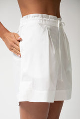 White InStyle Cotton Poplin Shorts
