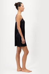 Silk Dreamscape Slip Dress Black Flower