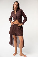 Brown Heavy Linen Shorts Perfect Days