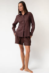 Linen Voile Shirt Restorative Brown