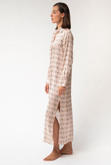 Pink Neo Geo Silk Shirt Dress