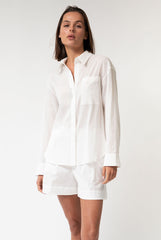 White InStyle Cotton Poplin Shorts
