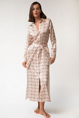 Pink Neo Geo Silk Shirt Dress