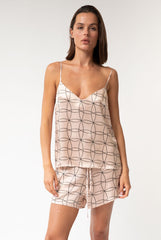 Pink Neo Geo Silk Camisole