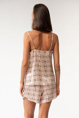 Pink Neo Geo Silk Camisole