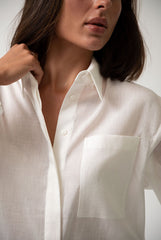 White Linen Voile Shirt