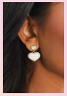Pearl Heart Drop Earring