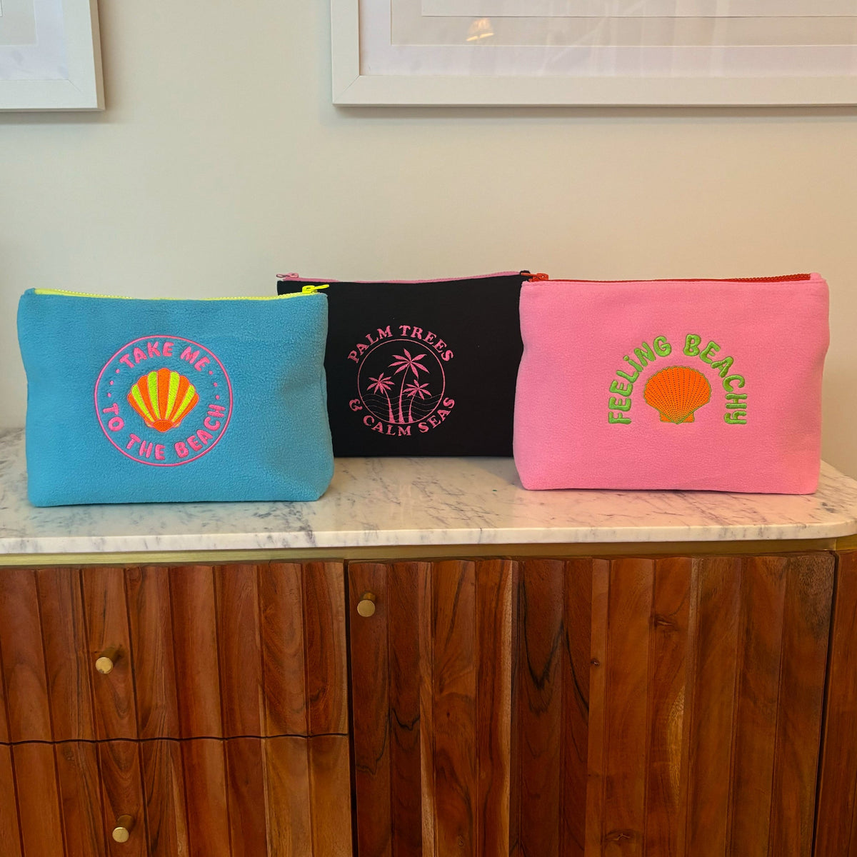 Palm Trees & Calm Seas Plush Travel Bags