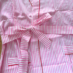 Pink Stripe Kimono Robe