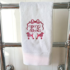 Poodle Luxury Monogramed Hand Towels