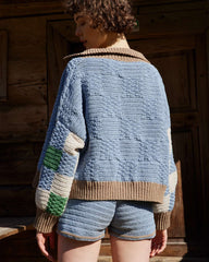 Prietema: Fantasy Blue Crochet Cotton Jacket