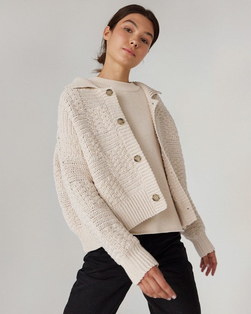 Prietema: Lilac Crochet Cotton Jacket