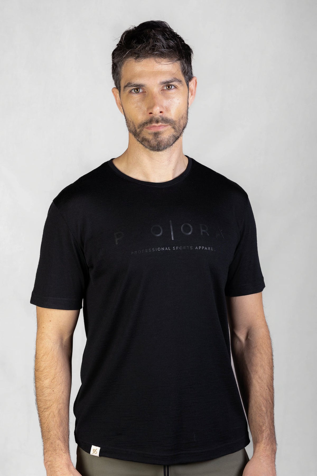 Men's Merino T-Shirt, Black on Black