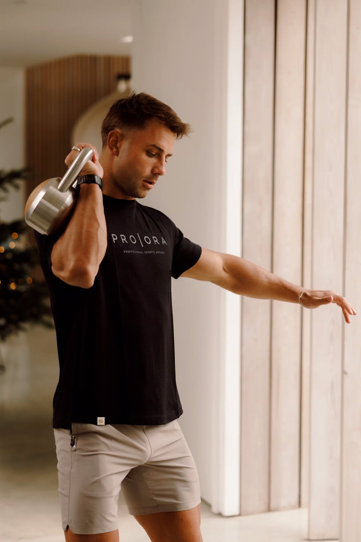 Men's Merino T-Shirt, Black on Black